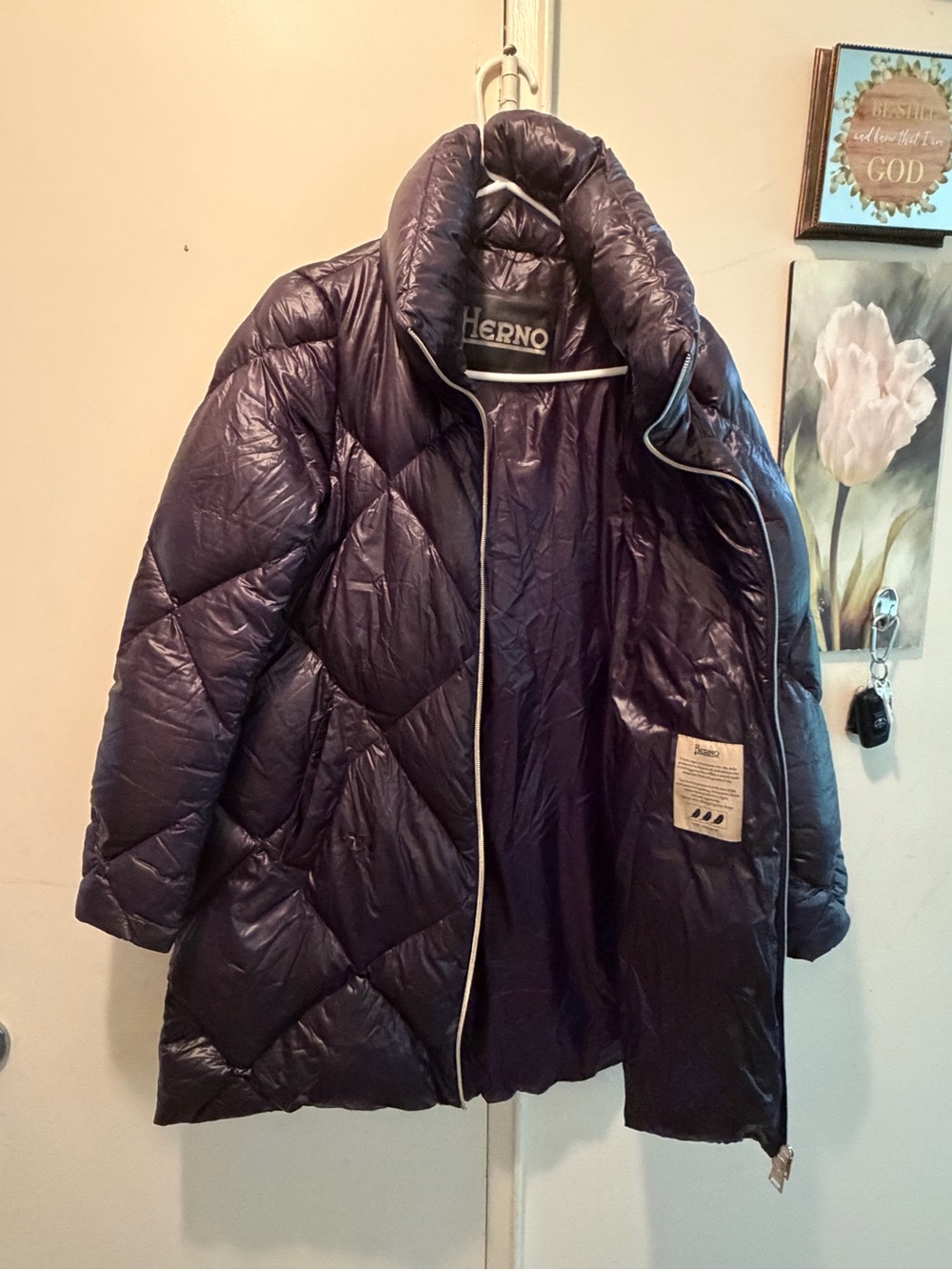 Herno Women's Quilted Long Down Coat size small